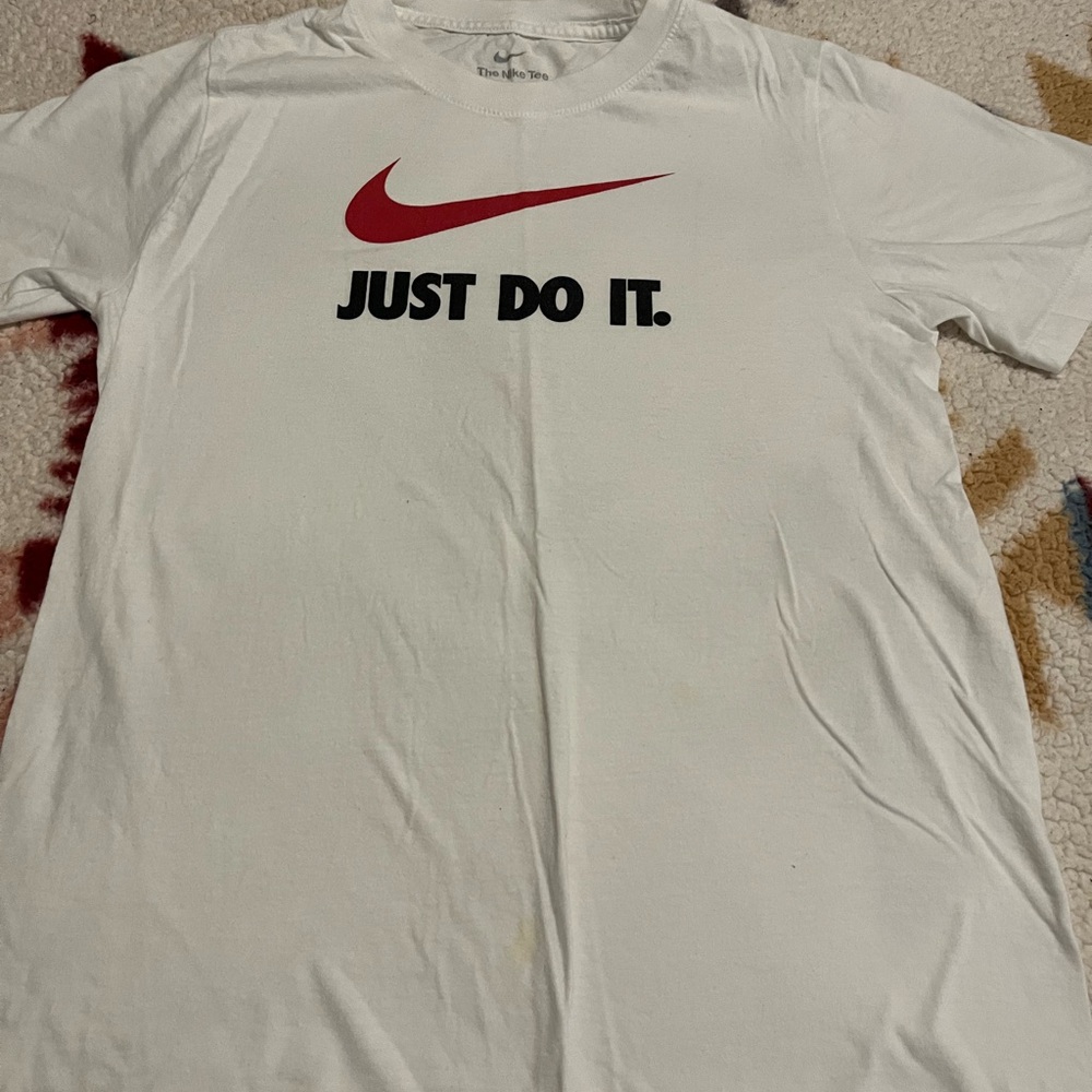 Nike White Tee with Red Detail
